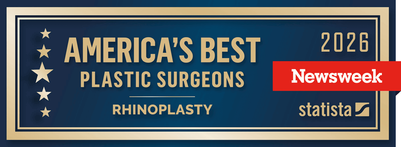 Newsweek America’s Best Plastic Surgeons 2026 Rhinoplasty award badge