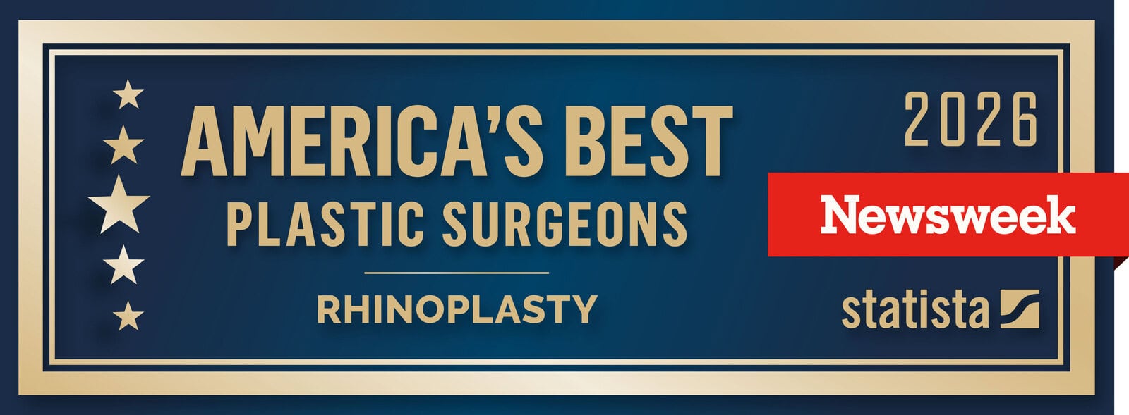 Newsweek America’s Best Plastic Surgeons 2026 Rhinoplasty award badge